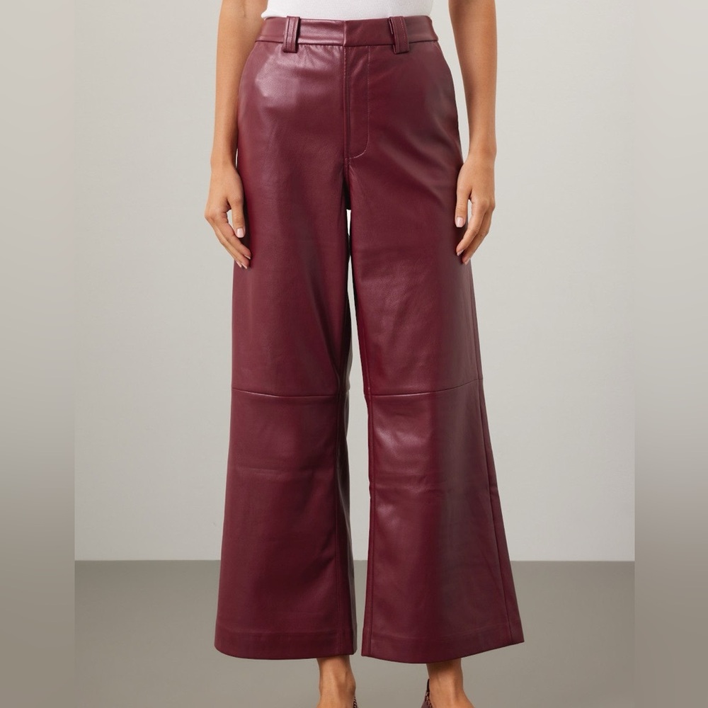 Joe's Jeans Mia Vegan Leather Pants in Red Faux Leather, 28